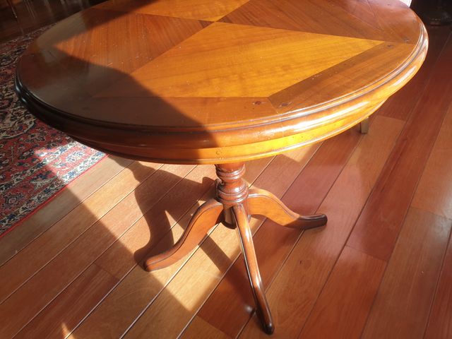 MESA VELADOR ANTIGUA MADERA ROBLE - COMO NUEVA