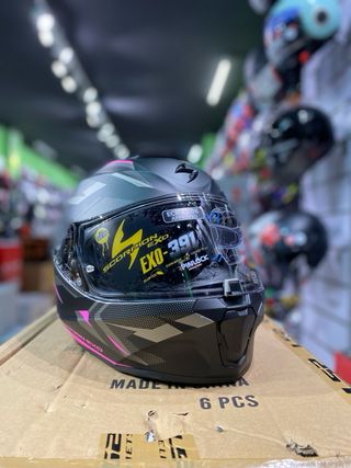 Casco Scorpion integral 391 Aaxo negro rosa