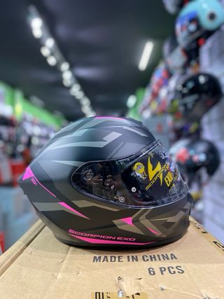 Casco Scorpion integral 391 Aaxo negro rosa
