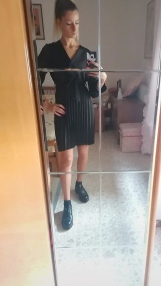 Vestito raso nero