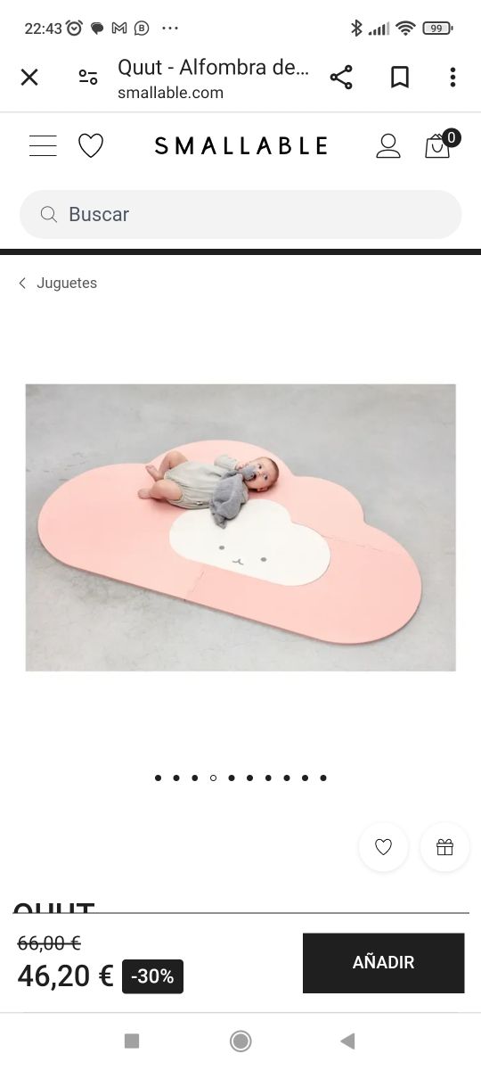 Alfombra bebe quut nube plegable