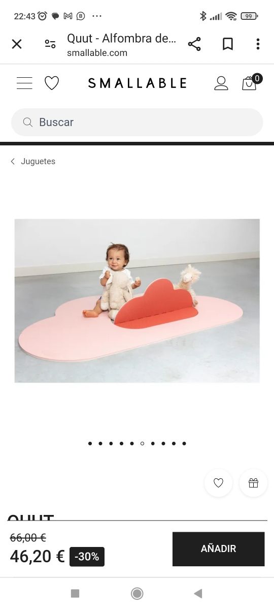 Alfombra bebe quut nube plegable