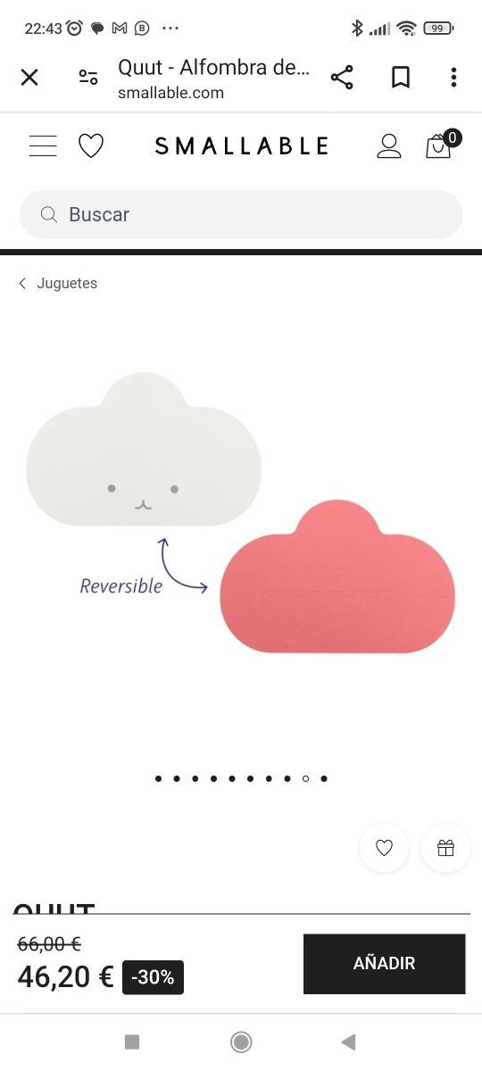 Alfombra bebe quut nube plegable