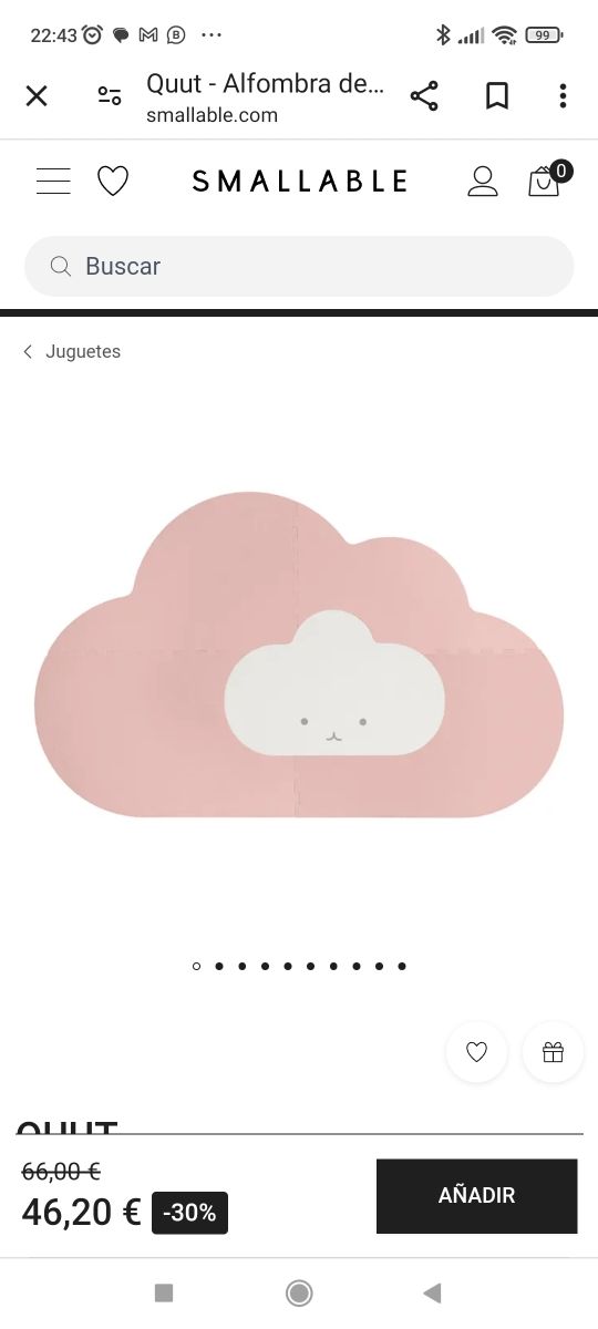 Alfombra bebe quut nube plegable