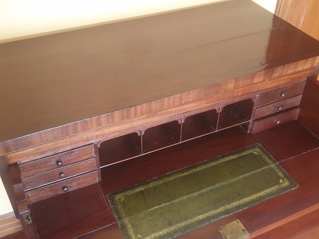 BURO ESCRITORIO VICTORIANO COMODA PLEGABLE CAOBA