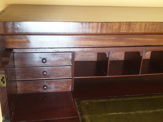 BURO ESCRITORIO VICTORIANO COMODA PLEGABLE CAOBA