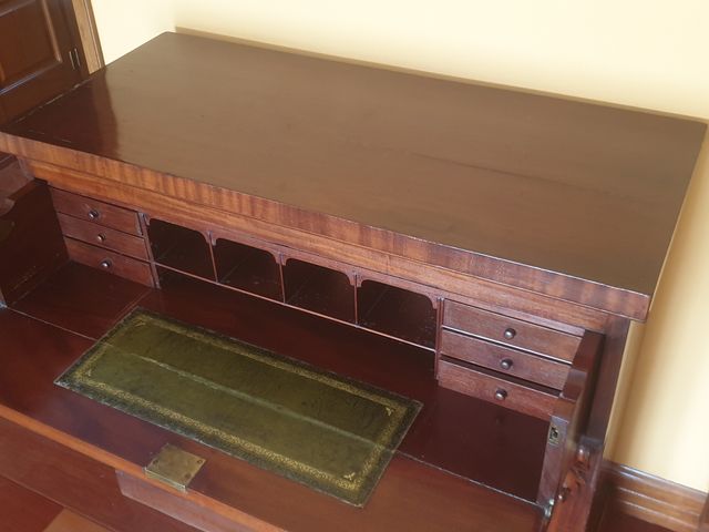 BURO ESCRITORIO VICTORIANO COMODA PLEGABLE CAOBA