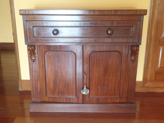 BURO ESCRITORIO VICTORIANO COMODA PLEGABLE CAOBA