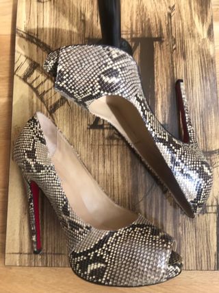 Tacones peep toe piel pitón 39 Spaziomoda Bologna 