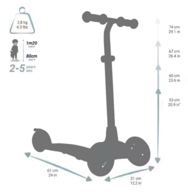 Patinete Scooter Niños B1 500 Blanco Menta