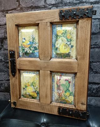 Contra ventana antigua decorada a mano