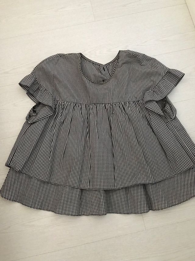 Top cuadro vichy  volantes