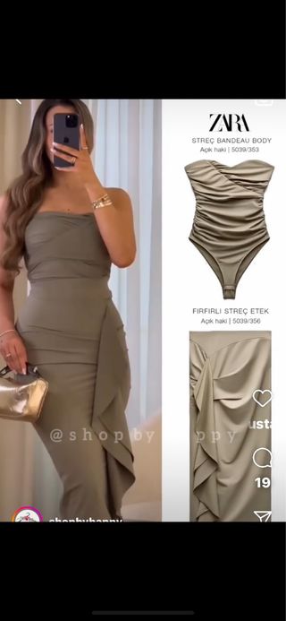 Falda elastica volantes Zara