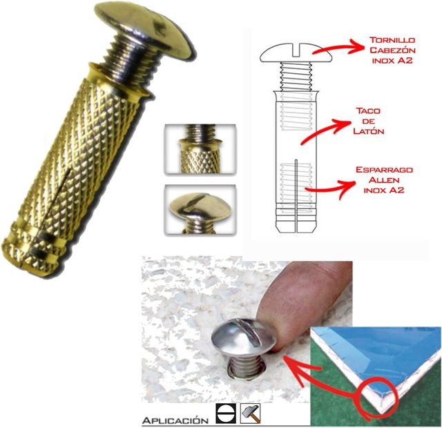 83 ANCLAJES DE PISCINA TORNILLOS Y TACOS LOTE