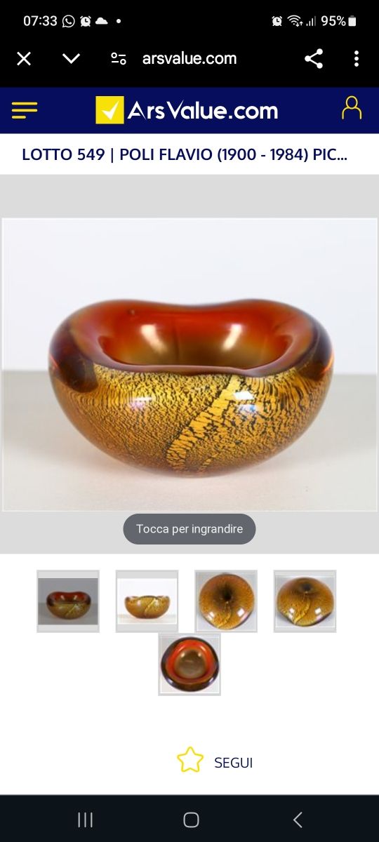 Flavio Poli 1930, Ciotola vetro Murano