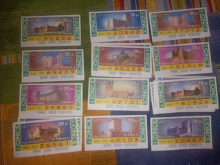 Cupones lotería de la ONCE antiguos 1996 1997