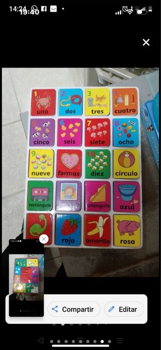 Mini biblioteca de colores, formas y números