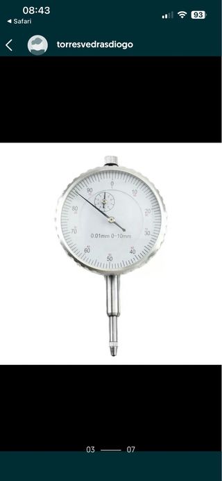 Manómetro Precisão 0,01mm - Novo