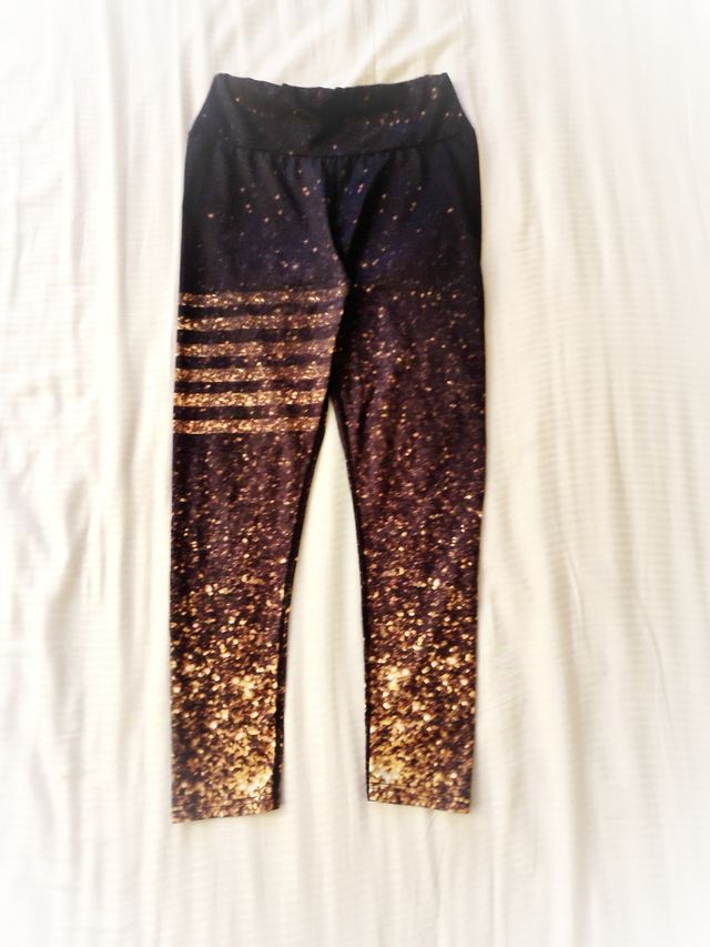 Shein leggings nero tg S effetto stelle