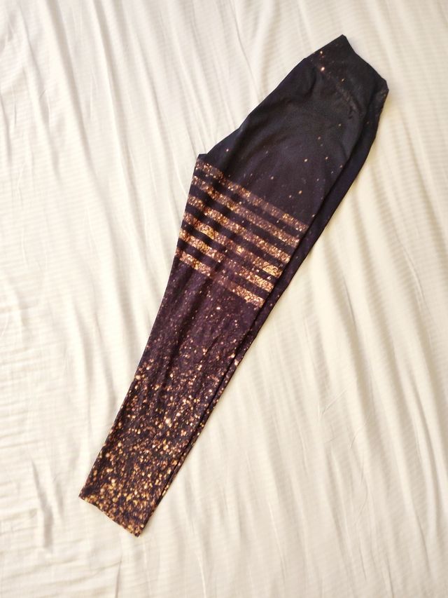 Shein leggings nero tg S effetto stelle