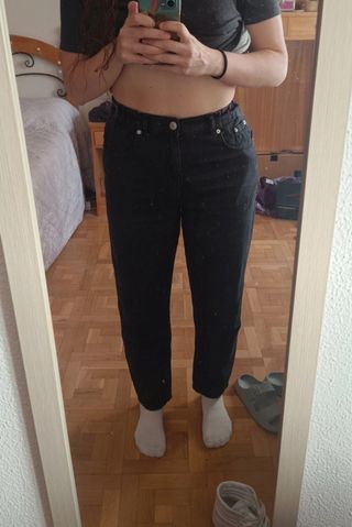 Vaqueros negros anchos