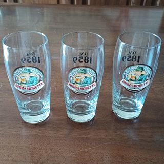 Set di 3 bicchieri da collezione Birra Moretti