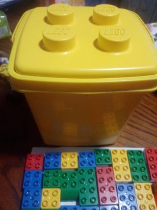 Secchiello lego duplo con pezzi del 1987