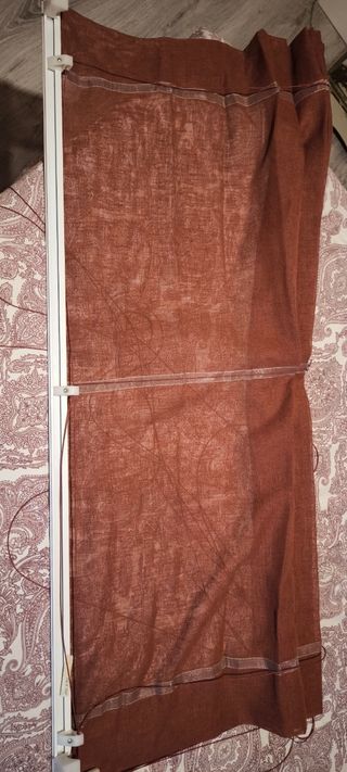 Estor marrón teja lino