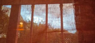 Estor marrón teja lino