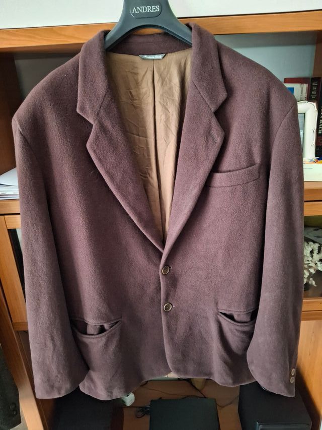 Giacca uomo marrone in panno taglia 56