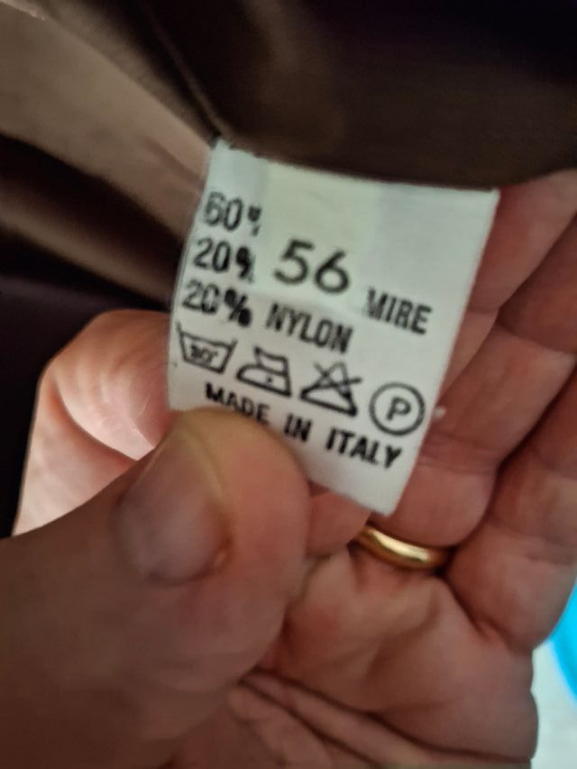 Giacca uomo marrone in panno taglia 56