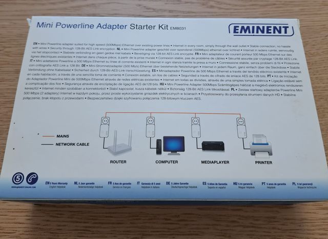 Adaptador Powerline 500Mbps Ethernet