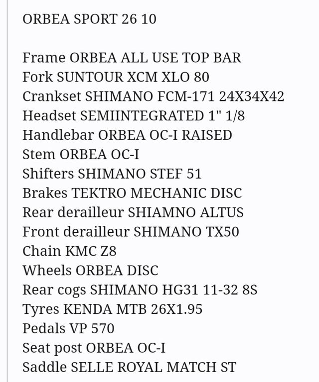 Orbea mx 40 26 pulgadas