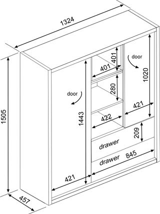 Mesa y aparador alto colección FRAME