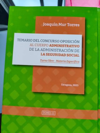 Temario Seguridad social 2024 MUR + TEST (7 libros