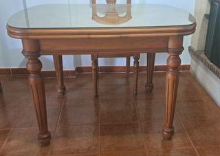 CONJUNTO MESA SALÓN Y 6 SILLAS