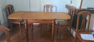 CONJUNTO MESA SALÓN Y 6 SILLAS