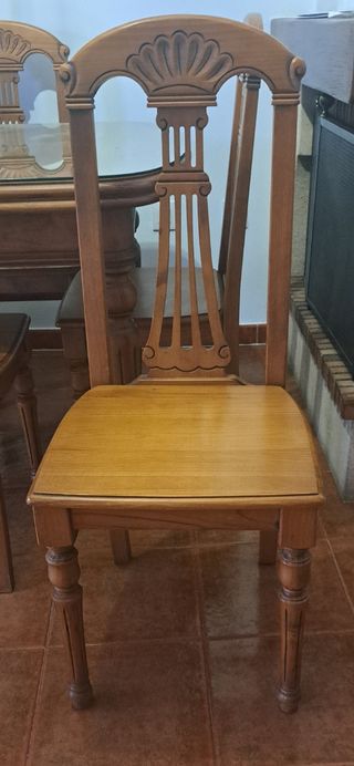 CONJUNTO MESA SALÓN Y 6 SILLAS
