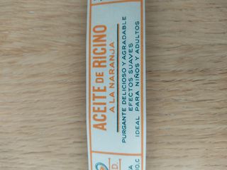 Etiqueta publicidad aceite de ricino 