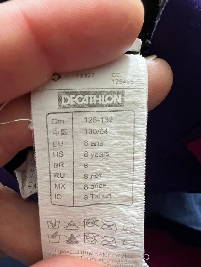Neopreno Olaian Decathlon morado/rosa talla 8 años