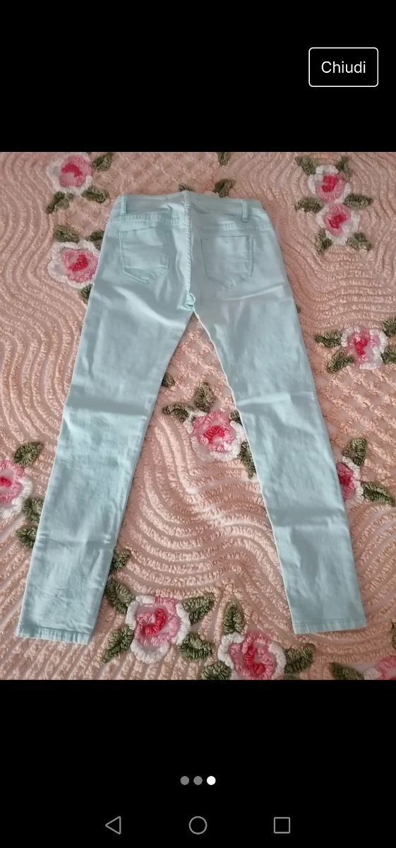 Jeans verde menta