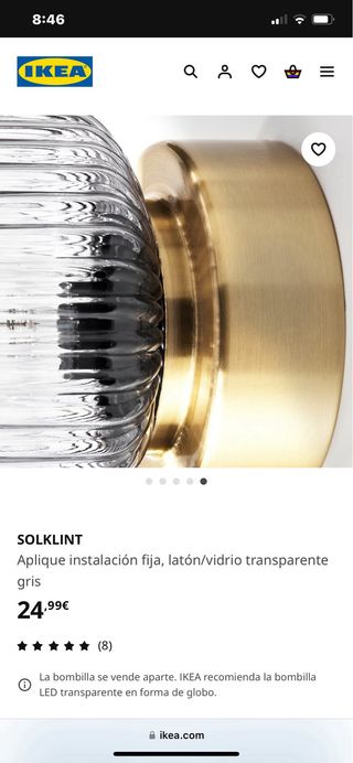 Apliques de techo ikea cristal nuevos