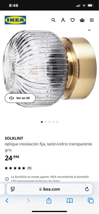 Apliques de techo ikea cristal nuevos