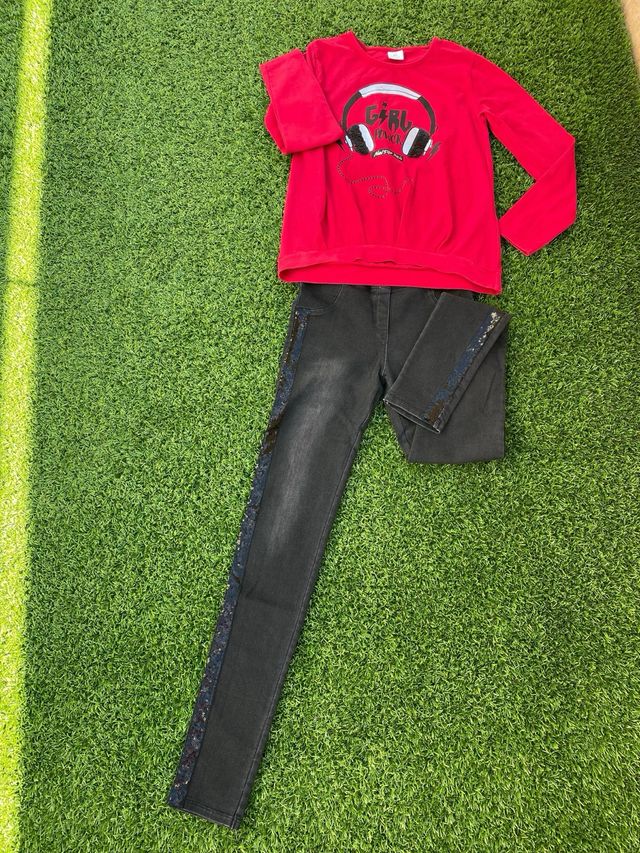 Conjunto vaquero y sueter Boboli