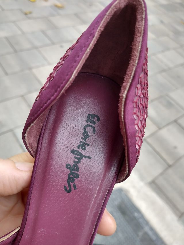 Zapatos tacón medio el CORTE INGLÉS color morados