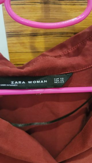 Camisa blusa granate oversize Zara