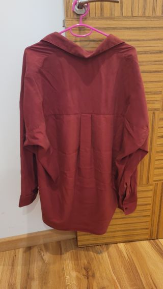 Camisa blusa granate oversize Zara