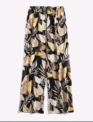 Pantalón de pierna ancha estampado tropical