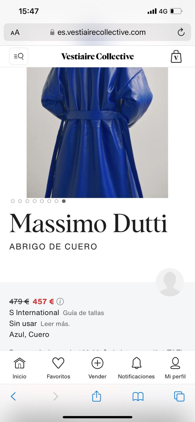 Abrigo de Cuero Massimo Dutti 