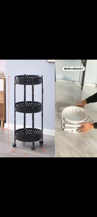 Carrello pieghevole a 3 piani 